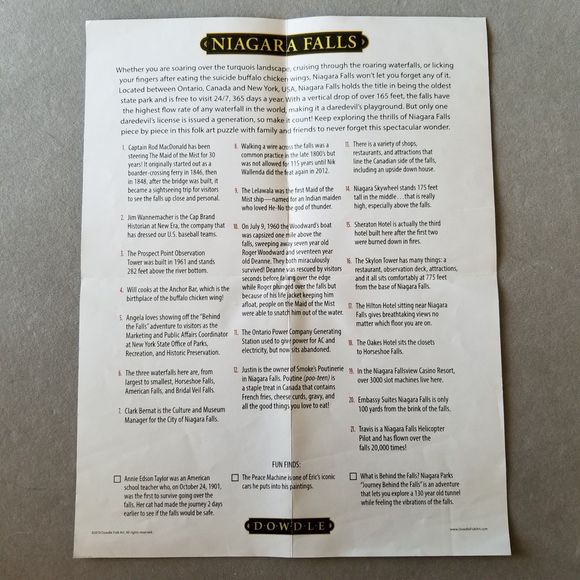 Dowdle Niagara Falls 1000 pc Jigsaw Puzzle Complete PreOwned 2020 - Picture 7 of 8